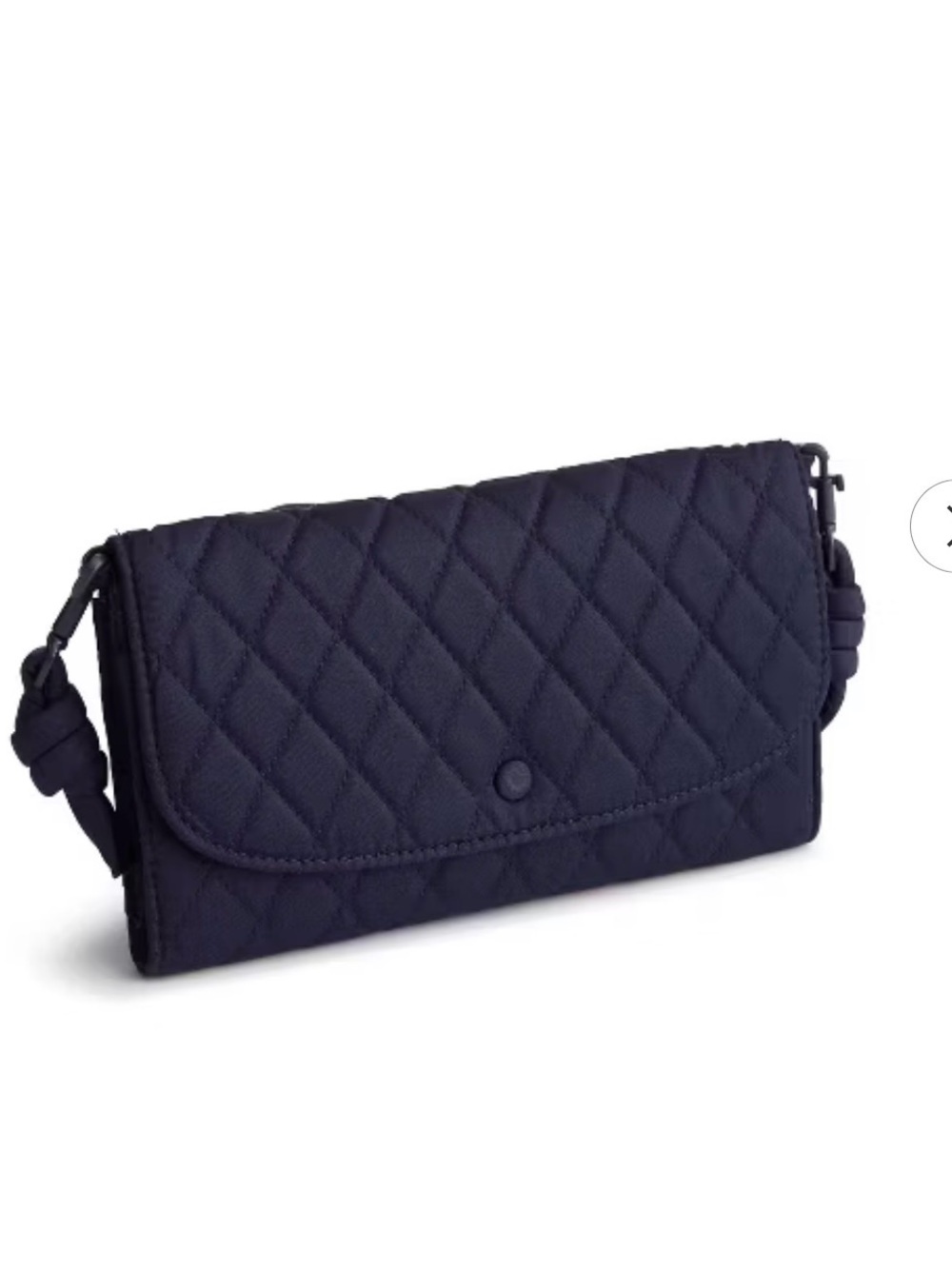 Vera Bradley Women's Premium Cotton Wildwood Wallet Crossbody Bag Peacoat